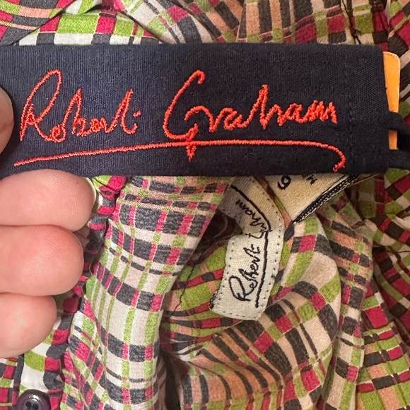 Robert Graham Button Back Silk Halter Top NWT Size 6‎ Beach Colors Summer Preppy - Picture 5 of 5